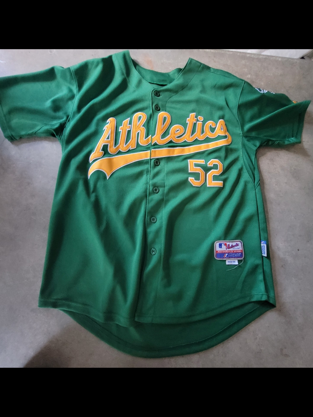 Majestic Green Athletic Baseball Jersey Yoenis CESPEDES 52